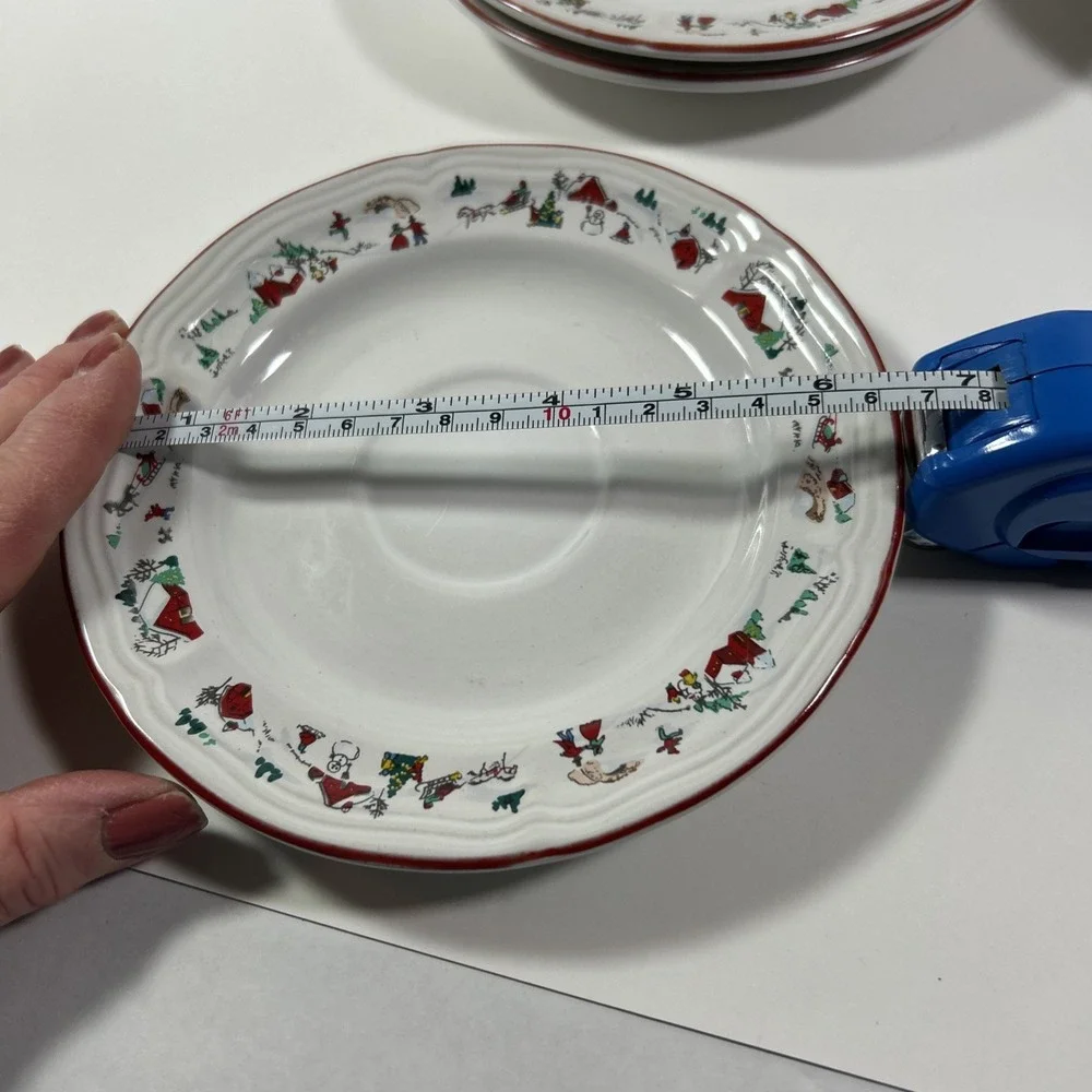 Farberware 1995 White Christmas‎ Saucer Replacement Katherine Babanovsky Design